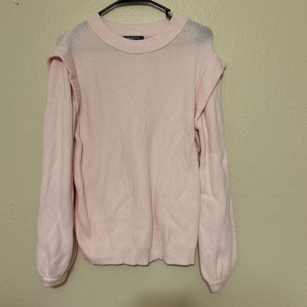 Pretty Garden Women’s Sweater – Pink Knit Pullover, Size Medium